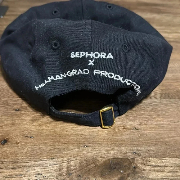 Sephora x Hillman Grad Productions Hat Womens Strapback Black Baseball Dad Cap - Picture 5 of 5